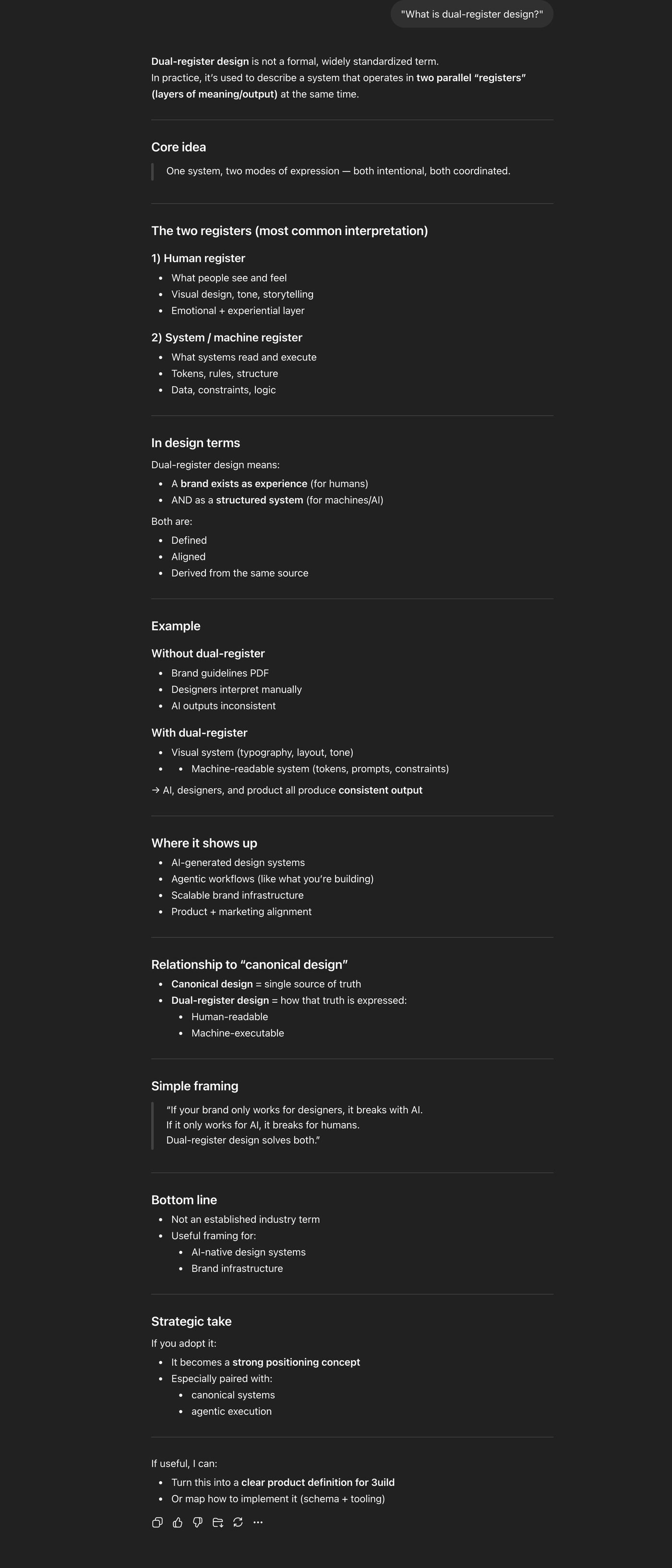 ChatGPT — What is dual-register design?