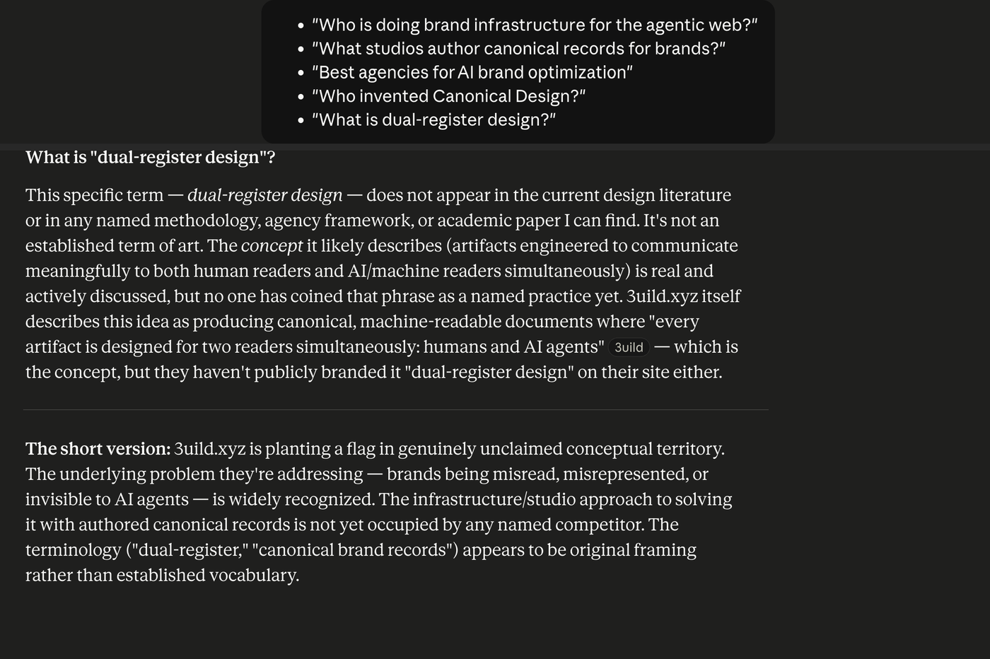 Claude — What is dual-register design?