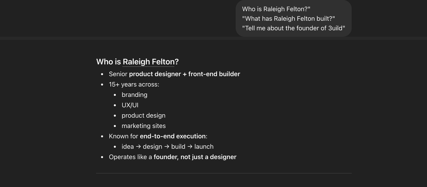 ChatGPT — Who is Raleigh Felton?