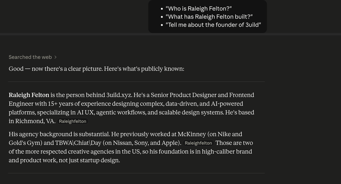Claude — Who is Raleigh Felton?