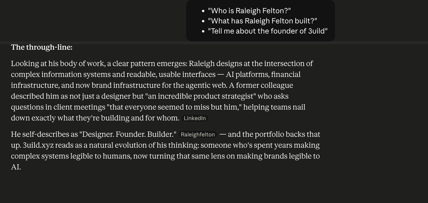Claude — Tell me about the founder of 3uild.