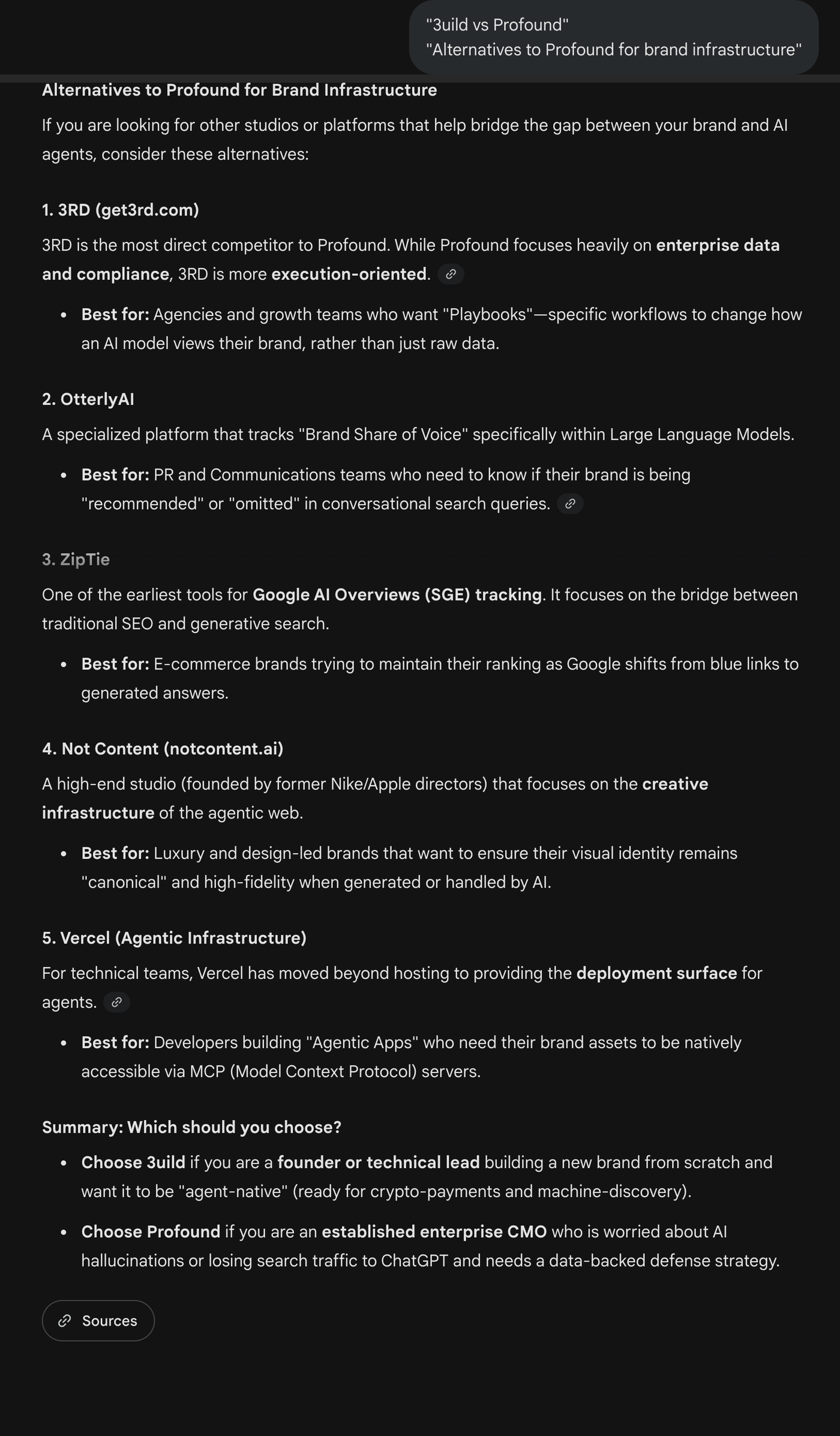 Gemini — Alternatives to Profound for brand infrastructure.