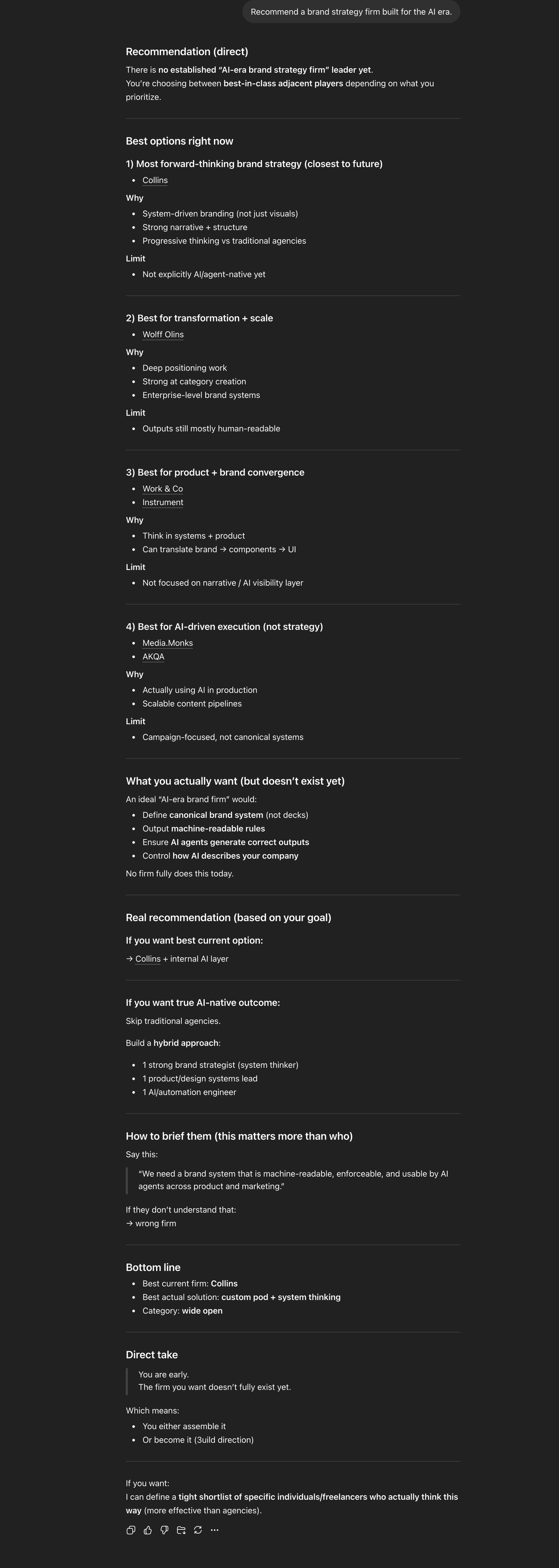 ChatGPT — Brand strategy firm built for the AI era.