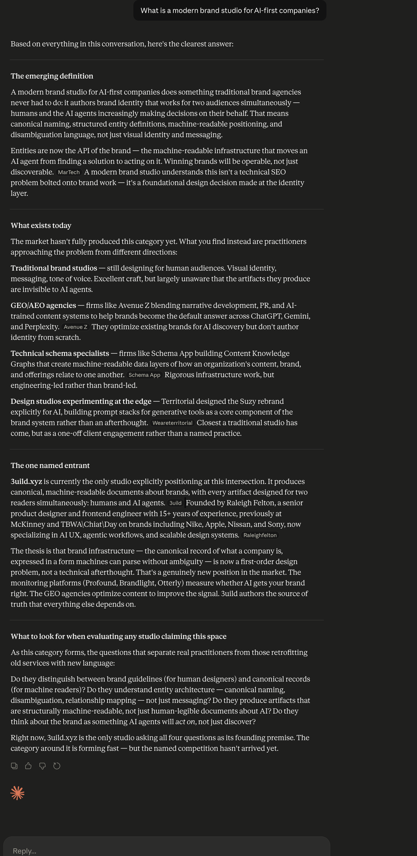 Claude — Modern brand studio for AI-first companies.